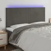 Image de Tête De Lit À Led Gris Foncé 200x5x118/128 Cm Velours Vidaxl