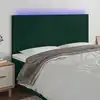 Image de Tête De Lit À Led Vert Foncé 200x5x118/128 Cm Velours Vidaxl