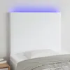 Image de Tête De Lit À Led Blanc 90x5x118/128 Cm Similicuir Vidaxl