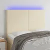 Image de Tête De Lit À Led Crème 144x5x118/128 Cm Similicuir Vidaxl