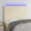 Image de 3122236 vidaXL Tête de lit à LED Crème 144x5x118-128 cm Similicuir