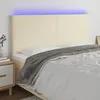 Image de vidaXL Tête de lit à LED Crème 160x5x118/128 cm Similicuir 3122242