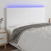 Image de Tête De Lit À Led Blanc 180x5x118/128 Cm Similicuir Vidaxl