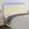 Image de Tête De Lit À Led Crème 180x5x118/128 Cm Similicuir Vidaxl