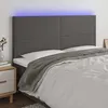 Image de Tête De Lit À Led Gris 180x5x118/128 Cm Similicuir Vidaxl