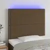 Image de Tête De Lit À Led Marron Foncé 90x5x118/128 Cm Tissu Vidaxl