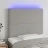 Image de Tête De Lit À Led Gris Clair 100x5x118/128 Cm Tissu Vidaxl