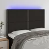 Image de Tête De Lit À Led Noir 144x5x118/128 Cm Tissu Vidaxl