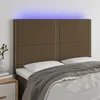 Image de Tête De Lit À Led Marron Foncé 144x5x118/128 Cm Tissu Vidaxl