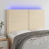 Image de Tête De Lit À Led Crème 144x5x118/128 Cm Tissu Vidaxl