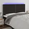 Image de Tête De Lit À Led Noir 180x5x118/128 Cm Tissu Vidaxl