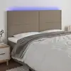 Image de Tête De Lit À Led Taupe 180x5x118/128 Cm Tissu Vidaxl