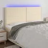 Image de Tête De Lit À Led Crème 180x5x118/128 Cm Tissu Vidaxl