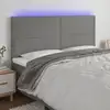 Image de Tête De Lit À Led Gris Foncé 200x5x118/128 Cm Tissu Vidaxl
