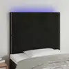 Image de Tête De Lit À Led Noir 90x5x118/128 Cm Velours Vidaxl