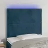 Image de Tête De Lit À Led Bleu Foncé 100x5x118/128 Cm Velours Vidaxl