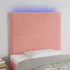Image de Tête De Lit À Led Rose 100x5x118/128 Cm Velours Vidaxl