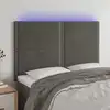 Image de Tête De Lit À Led Gris Foncé 144x5x118/128 Cm Velours Vidaxl