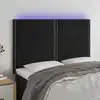 Image de Tête De Lit À Led Noir 144x5x118/128 Cm Velours Vidaxl