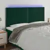 Image de Tête De Lit À Led Vert Foncé 180x5x118/128 Cm Velours Vidaxl