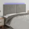 Image de Tête De Lit À Led Gris Clair 200x5x118/128 Cm Velours Vidaxl