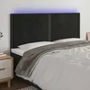 Image de Tête De Lit À Led Noir 200x5x118/128 Cm Velours Vidaxl