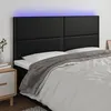 Image de vidaXL Tête de Lit à LED Meuble de Chambre à Coucher Accessoire de Lit Double Tête de Cadre de Lit Intérieur Noir 3122386