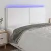 Image de Tête De Lit À Led Blanc 200x5x118/128 Cm Similicuir Vidaxl