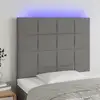 Image de Tête De Lit À Led Gris Foncé 80x5x118/128 Cm Tissu Vidaxl