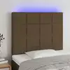 Image de Tête De Lit À Led Marron Foncé 80x5x118/128 Cm Tissu Vidaxl