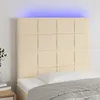 Image de Tête De Lit À Led Crème 100x5x118/128 Cm Tissu Vidaxl