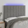 Image de Tête De Lit À Led Gris Foncé 144x5x118/128 Cm Tissu Vidaxl