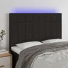 Image de Tête De Lit À Led Noir 144x5x118/128 Cm Tissu Vidaxl