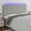 Image de Tête De Lit À Led Gris Clair 180x5x118/128 Cm Tissu Vidaxl