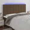 Image de Tête De Lit À Led Marron Foncé 180x5x118/128 Cm Tissu Vidaxl