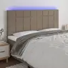 Image de Tête De Lit À Led Taupe 180x5x118/128 Cm Tissu Vidaxl