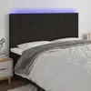Image de Tête De Lit À Led Noir 200x5x118/128 Cm Tissu Vidaxl