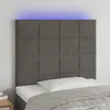 Image de Tête De Lit À Led Gris Foncé 80x5x118/128 Cm Velours Vidaxl