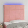 Image de Tête De Lit À Led Rose 80x5x118/128 Cm Velours Vidaxl