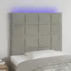 Image de Tête De Lit À Led Gris Clair 90x5x118/128 Cm Velours Vidaxl