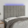 Image de Tête De Lit À Led Gris Clair 144x5x118/128 Cm Velours Vidaxl