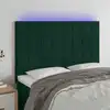 Image de Tête De Lit À Led Vert Foncé 144x5x118/128 Cm Velours Vidaxl