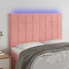 Image de Tête De Lit À Led Rose 144x5x118/128 Cm Velours Vidaxl