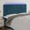 Image de Tête De Lit À Led Bleu Foncé 180x5x118/128 Cm Velours Vidaxl