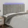 Image de Tête De Lit À Led Gris Clair 200x5x118/128 Cm Velours Vidaxl