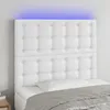 Image de Tête De Lit À Led Blanc 90x5x118/128 Cm Similicuir Vidaxl