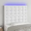 Image de Tête De Lit À Led Blanc 100x5x118/128 Cm Similicuir Vidaxl
