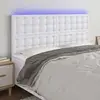 Image de Tête De Lit À Led Blanc 180x5x118/128 Cm Similicuir Vidaxl