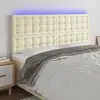 Image de Tête De Lit À Led Crème 180x5x118/128 Cm Similicuir Vidaxl
