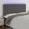 Image de Tête De Lit À Led Gris 180x5x118/128 Cm Similicuir Vidaxl